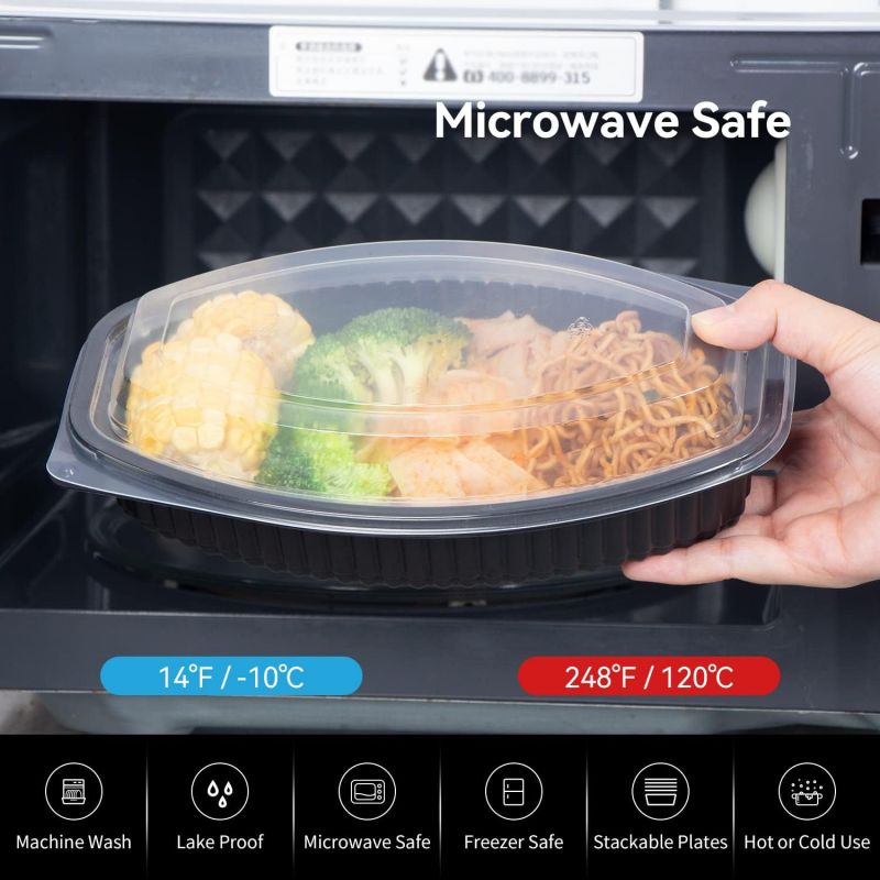 Black Oval Microwave Container Temperatures